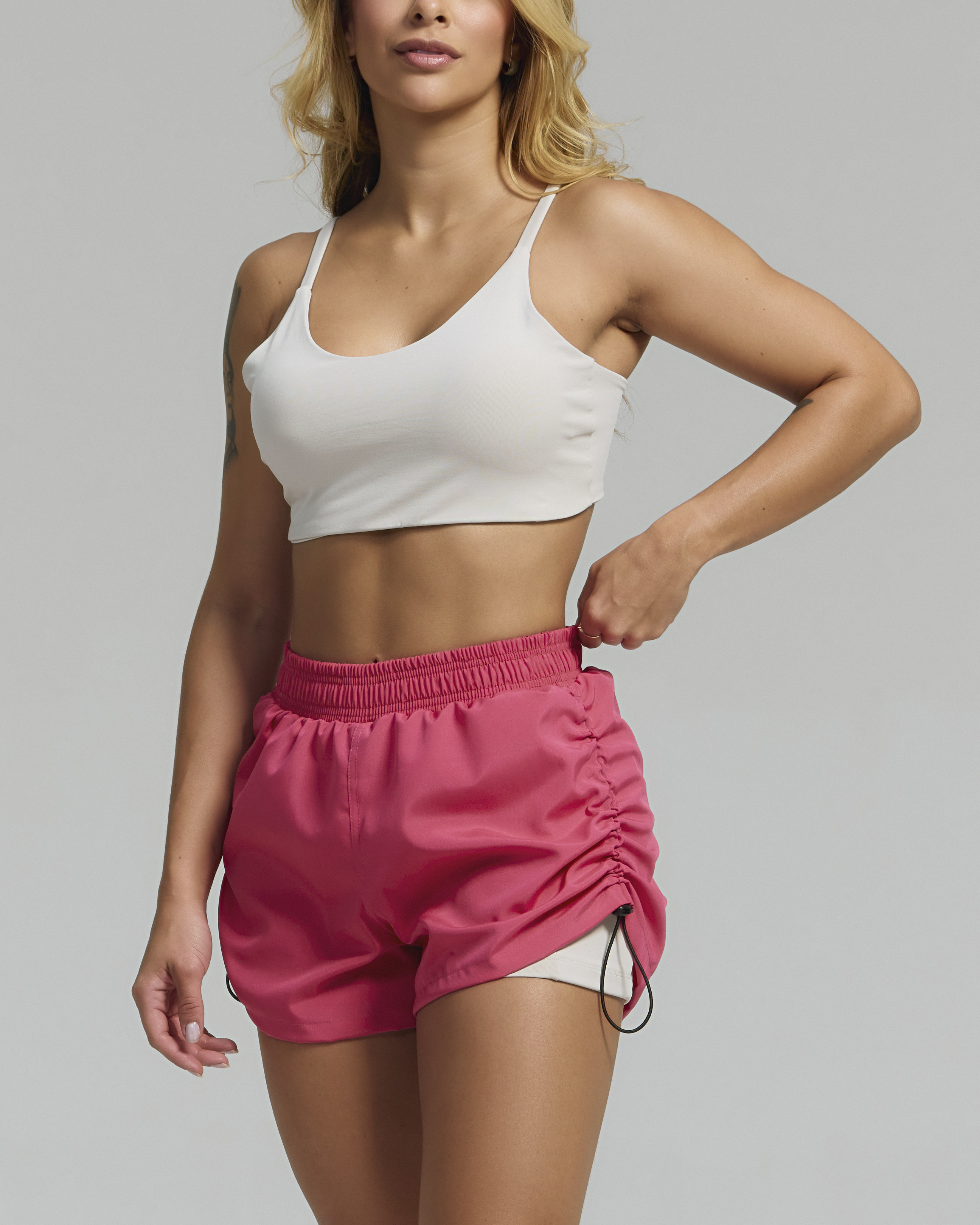 Conjunto de Short Duplo Franzido com bolso