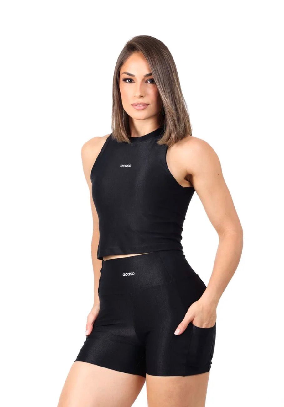 CONJUNTO SHORT BOLSO CANELADINHO